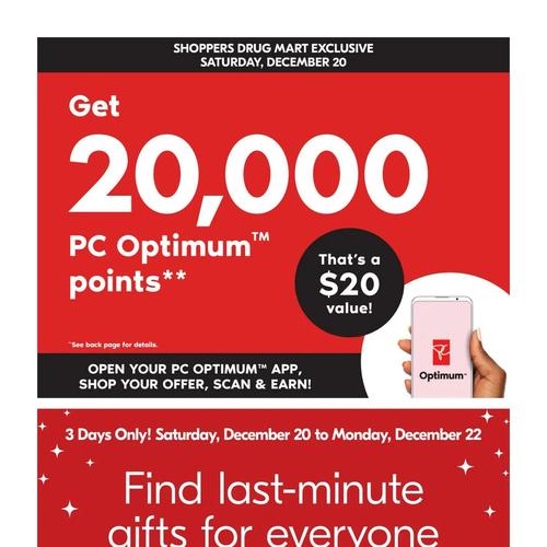 Shoppers Drug Mart (ON) flyers valid 2025-12-20 - 2025-12-22