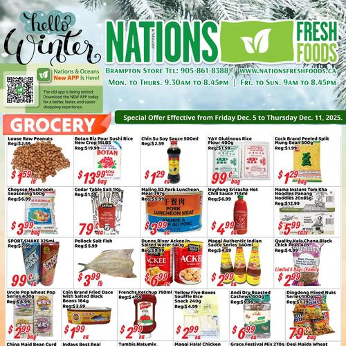 Nations Fresh Food 宾顿店 Brampton flyers valid 2025-12-05 - 2025-12-12