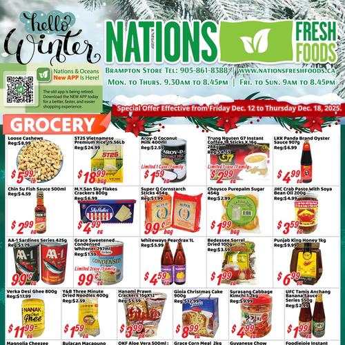 Nations Fresh Food 宾顿店 Brampton flyers valid 2025-12-12 - 2025-12-19