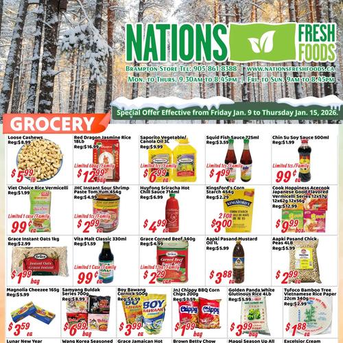 Nations Fresh Food 宾顿店 Brampton flyers valid 2026-01-09 - 2026-01-16