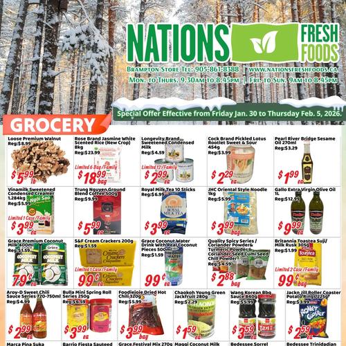 Nations Fresh Food 宾顿店 Brampton flyers valid 2026-01-30 - 2026-02-06
