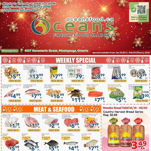 Oceans 密西沙加店 Mississauga flyers valid 2026-01-30 - 2026-02-06